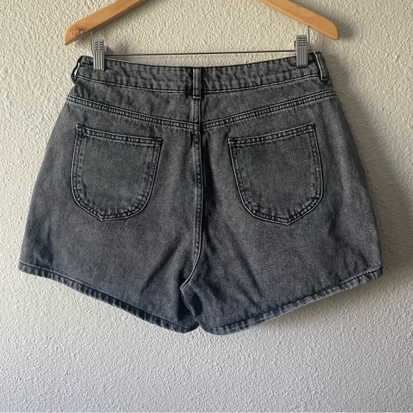 Nasty Gal Baggy Denim Shorts Women’s 10 Black Stonewashed High Waisted Cotton - Picture 8 of 12